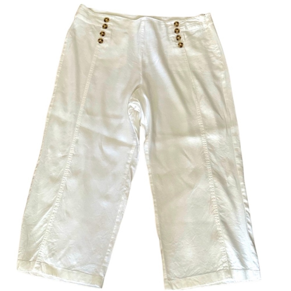 J. Jill White Linen Sailor Button Wide Leg Stretch Cropped
Pants size 16 - Picture 2 of 5